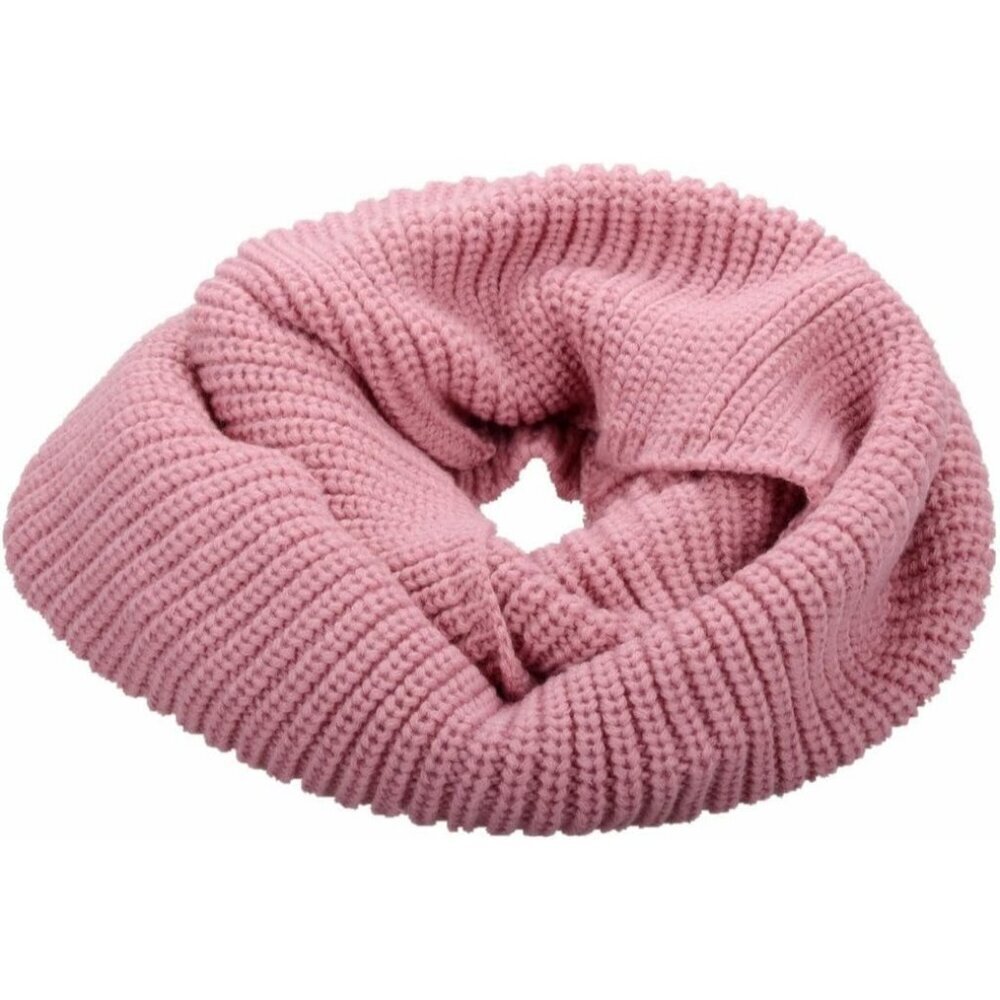 Women's Pink Thick Ribbed Knit Winter Infinity Circle Loop Scarf